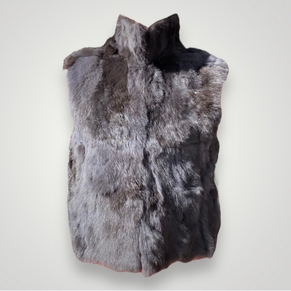 Adrienne Landau Grey Rabbit Fur Vest